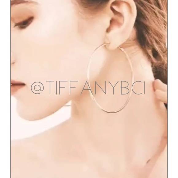 Rose Gold Large Hoop Earring - Picture 3 of 5